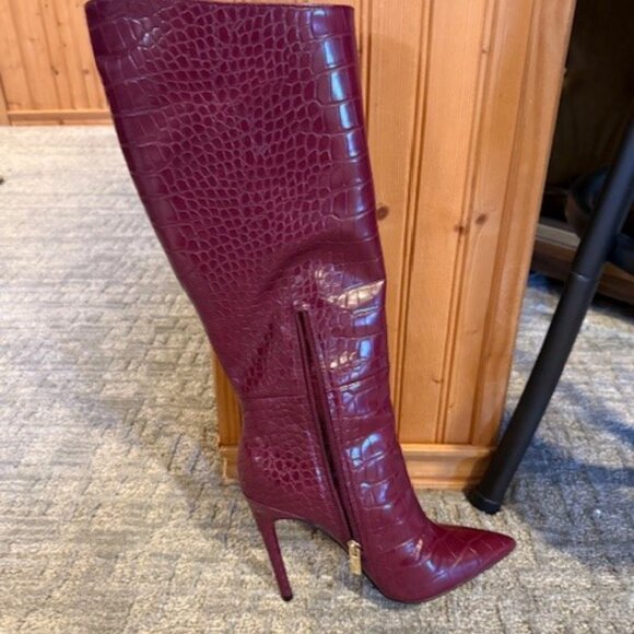 JLO by Jennifer Lopez Womens Adalynn Burgundy Fashion Boots Size 7 Medium - Picture 3 of 6
